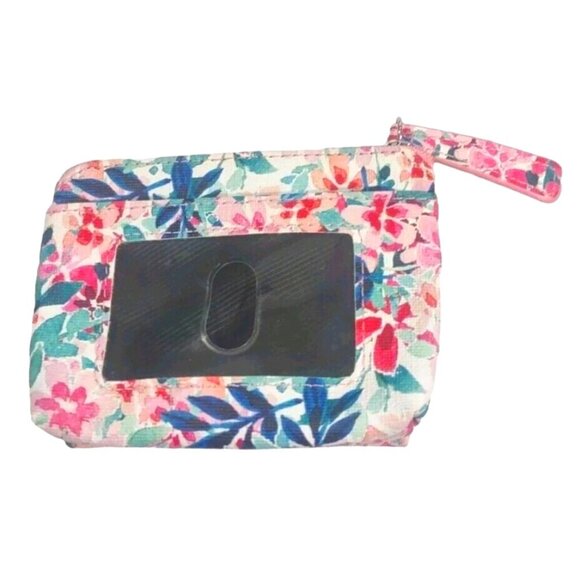 Tahari Floral Trifold Multicolor Pink Blue Red  Zip Wallet - Picture 7 of 7